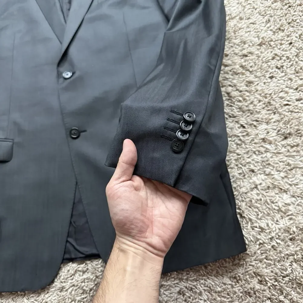Z Zegna Grey Wool Mohair Two Piece Suit Jacket / Pants Size IT 54L / 44L (36x34)